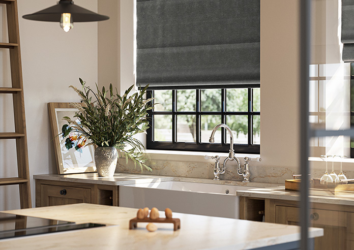 Oleander, Charcoal - Twist&Fit Roman Blind - Image 5